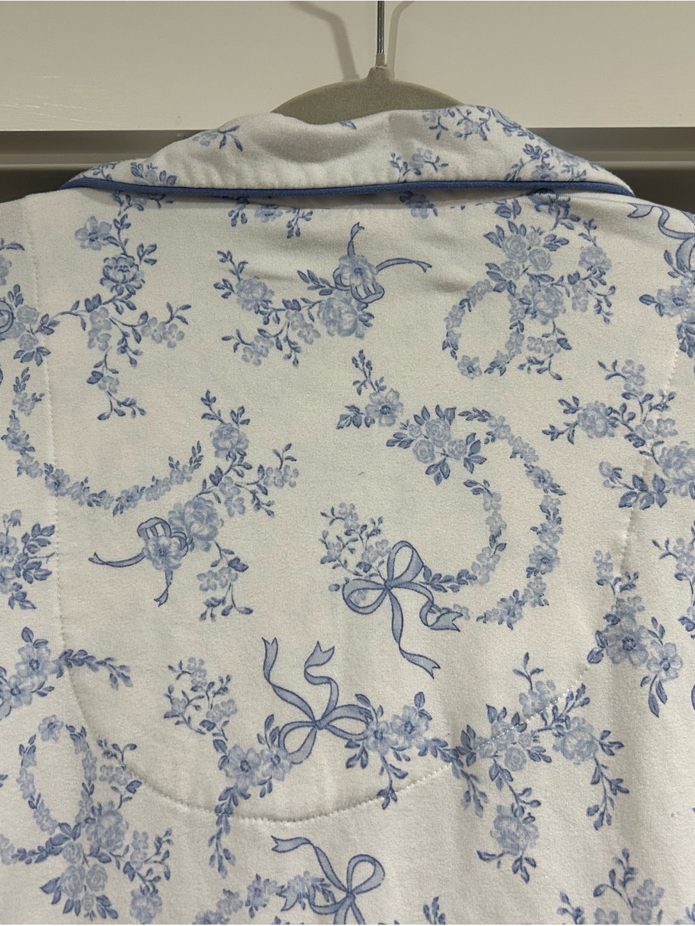 Ashley Lauren Light Blue Floral Short Pajama Set - 2-Piece - Picture 6 of 12
